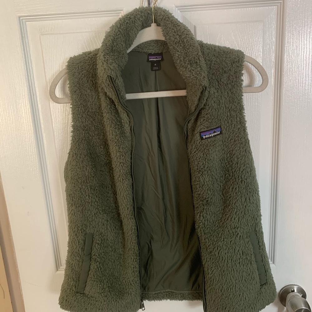Patagonia Olive Green Sherpa Fleece Vest